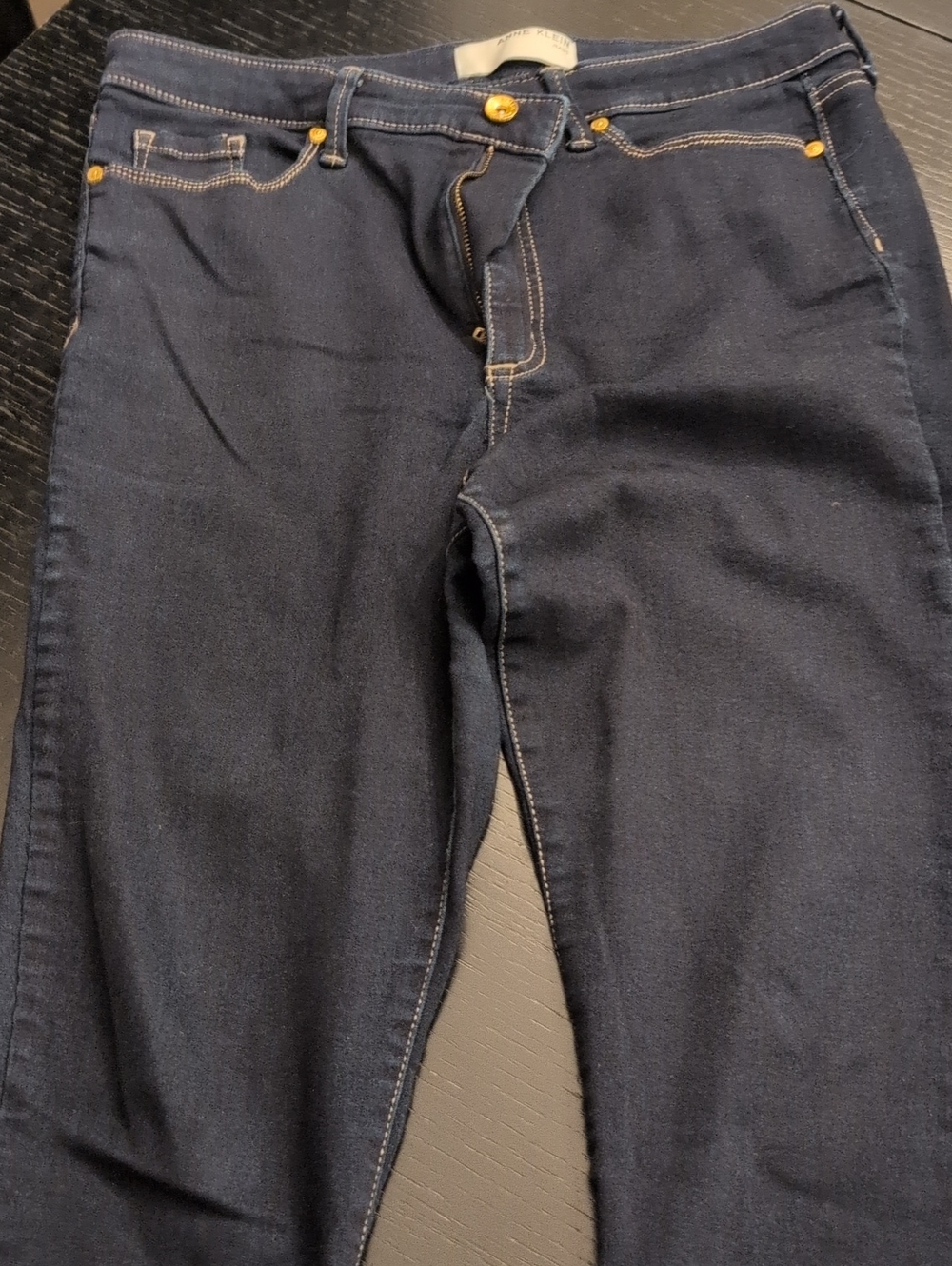 Anne Klein Women's Dark Blue Straight-Leg Jeans